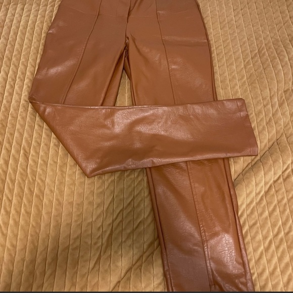 Princess Polly brown leather pants w slits - Picture 5 of 5